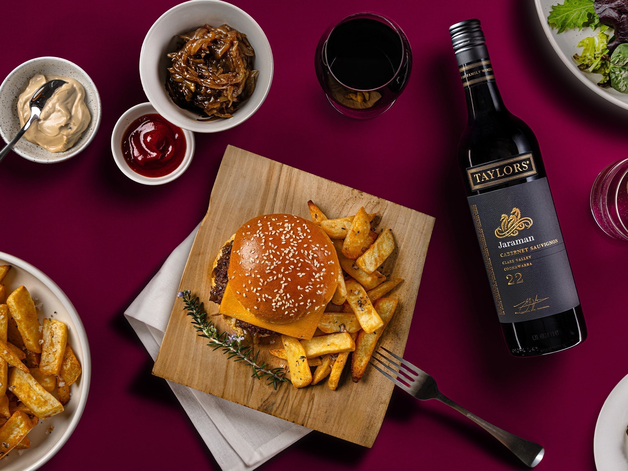 Truffle Aioli Beef Burgers with Caramelised Onion & Aged Cheddar