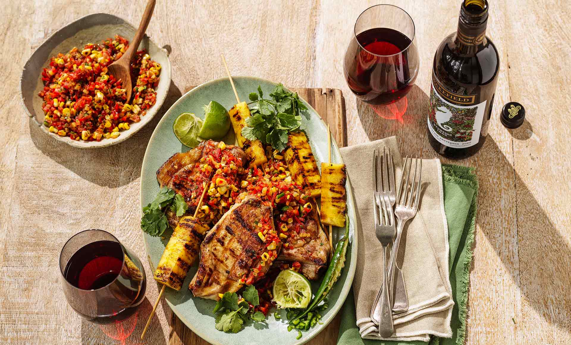 Grilled Pork with Spiced Pineapple