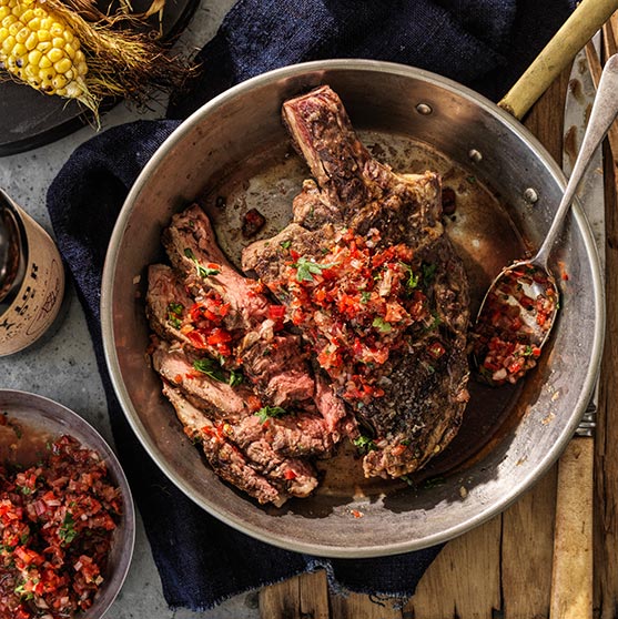 Rib Eye with Ensalada Criolla