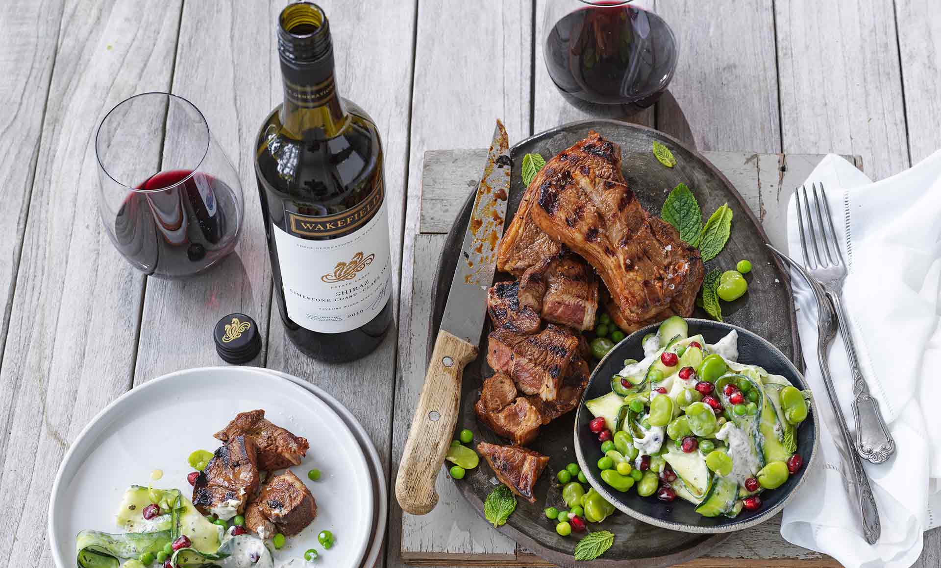 Lamb Rump with Pomegranate, Zucchini, and Mint